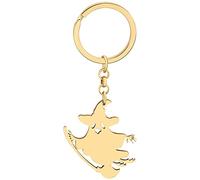 NEWEI Porte-Clé En Acier Inoxydable Pour Halloween ChaîNe De CléS De FêTe Or Pour Les Femme Les Filles Et Les Sacs à Main Charmees (ÉPouvantail Citrouille Doré)