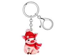 NEWEI Porte-clés Cochon Mignon Cadeau Agriculteur pour Femme，Noël B