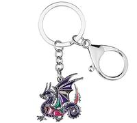 NEWEI Porte-clés dragon en émail pour femme et fille, violet, Medium
