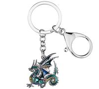 NEWEI Porte-clés dragon en émail pour femmes, filles, enfants, vert, Medium