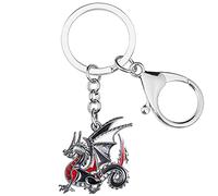 NEWEI Porte-clés dragon en émail pour femme et fille, bleu, Medium