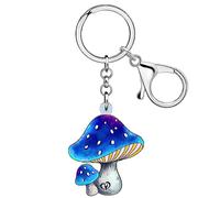 NEWEI Porte-clés en acrylique en forme de champignon pour femmes et filles, bleu marine, Medium