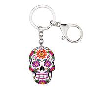 NEWEI Porte-Clés En Acrylique Halloween Horreur Crâne Zombie Porte-Clés Poupée Vaudou Bijoux Pour Femme Filles Porte-Monnaie Accessoires De Voiture (Crâne En Sucre H)