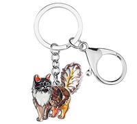 NEWEI Porte-clés mignon en émail en forme de chaton pour femmes et filles, marron, Medium