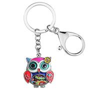 NEWEI Porte-clés mignon en émail en forme de hibou pour femmes, filles, enfants, Multicolore, M