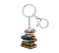 NEWEI Porte-clés vintage en acrylique - Cadeau pour les amateurs de livres - Cadeau pour femme et fille - Ver de bibliothèque - Clé de voiture - Accessoire de portefeuille, vert, M