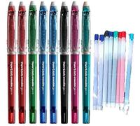Newell Brands Papermate Lot de 8 stylos à encre gel effaçable + 8 recharges pointe moyenne et fine, couleurs assorties - Emballage uni