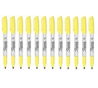 Newell Brands Sharpie Lot de 12 marqueurs permanents à pointe fine Jaune citrine