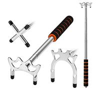 Newellsail Bâton Pont de Queue de Billard Rétractable avec 3 Pièces Tête de Pont en Laiton Amovible Accessoire Queue de Billard pour Table de Billiard, Snooker, Jeux, Compétition (Argent)