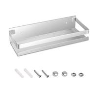 Newellsail Étagère de Douche Étagère Salle de Bain en Acier Inoxydable Étagère de Rangement Murale Rectangulaire pour Cuisine Salle de Bain Salon Hôtel 30cm (Argent)