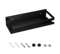 Newellsail Étagère de Douche Étagère Salle de Bain en Acier Inoxydable Étagère de Rangement Murale Rectangulaire pour Cuisine Salle de Bain Salon Hôtel 30cm (Noir)