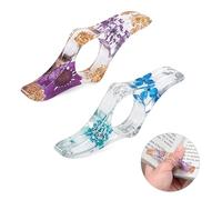Newellsail Support de Page de Livre de Fleurs Séchée Anneau de Lecture en Résine Marque-pages Faites à la Main Ouvre Livre Accessoires de Lecture 2 Pièces (Bleu et Violet)