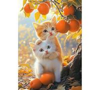 NEWENMO DIY Deux Chatons Diamond Painting Kit,Adorables Animaux Peinture Diamant pour Adultes,5D Paysage Diamant Painting Set,Pont Cristal Débutant Art Kit,pour Maison Décoration-30x40cm