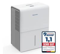 Newentor Déshumidificateur d'air 25 l/24 h, pour pièces de 215 m³/80 m², réduction du bruit 3x, puce d'économie d'énergie, utilisation facile, avec tuyau d'évacuation de 1 m et filtre amovible