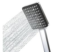 Newentor pommeau de douche à économie d'eau, haute pression, carré, 6 types de jet (pommeau de douche sans tuyau), noir mat