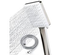 Newentor Pommeau de douche avec tuyau de 1,5 m, avec pommeau de douche, 6 types de jet, doré