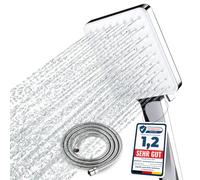 Newentor Pommeau de Douche Haute Pression, Pommeau de Douche Anti Calcaire, Douchette avec 6 Modes, Carré, Pommeau de Douche avec Tuyau de 1,5M, Argenté