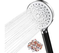 Newentor Pommeau Douche，Pommeau Douche anti Calcaire Haute Pression，Pommeau de Douche Economie Deau avec 6 Modes de Douche, Noir