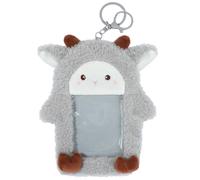NEWEST Porte-carte photo Kpop en peluche de mouton avec porte-clés, housse de protection souple pour badge d'identification en forme d'animal de la ferme de dessin animé pour carte d'identité