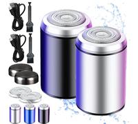 Newest Unisex Mini Portable Electric Shaver, Mini Electric Shavers for Men, Enspiracle Mini Shaver, Pocket Size Washable Electric Razor, USB Rechargeable Waterproof Shaver (2PCS-A)