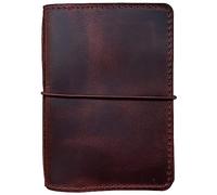 newestor Travelers Housse pour carnet de notes avec poches intérieures, emplacements pour cartes et porte-stylo, format A6, marron foncé