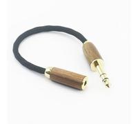 NewFantasia 6.35mm 1/4 "Mâle à 4.4mm Équilibré Femelle Casque Audio Adaptateur Câble OD 5mm 6N OCC Cuivre Unique Cristal Plaqué Argent Fil Noyer Bois Shell 6.35mm Mâle à