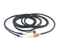 NewFantasia Câble audio de rechange 6N OCC en cuivre plaqué argent compatible avec Denon AH-D7200 AH-D7100 AH-D9200 AH-D5200, pour casque Focal Elear, coque en bois de noyer et adaptateur de 6,35 mm