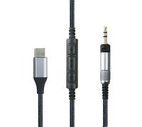 NewFantasia Câble audio USB C compatible avec casque Audio Technica ATH-M60X ATH-M50x ATH-M40x ATH-M70x, microphone de volume à distance compatible avec iPhone 15/15 Pro, compatible avec iPad