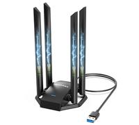 NEWFAST Clé WiFi, 4 x 6 dBi Antenne WiFi USB pour PC Dual Band 5 GHz/2,4 GHz USB WiFi pour PC, AC1300 USB 3.0 WiFi Dongle Adaptateur WiFi USB Prend en charge Windows 11/10/8.1/8/7/XP (NF-U329)