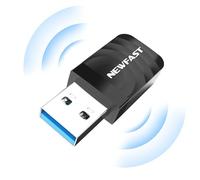 NEWFAST Clé WiFi Puissante AC1300 Mbps, Nano Adaptateur USB WiFi, Double Bande 2.4G / 5GHz Clé WiFi pour PC, MU-MIMO, USB 3.0 WiFi Dongle pour Windows 11/10/8.1/8/7/XP, Mac OS 10.9~10.15, NF-U323