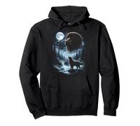 Newfie Howling to The Moon, Chien de Terre-Neuve rétro des années 90 Sweat à Capuche