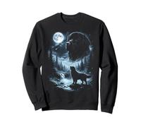 Newfie Howling to The Moon, Chien de Terre-Neuve rétro des années 90 Sweatshirt