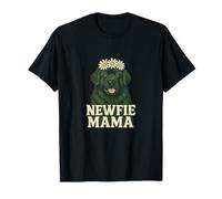 Newfie Mama Newfoundland Chien Lover Hiver Neige Grand Peluche T-Shirt