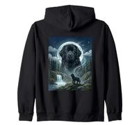 Newfoundland Howling to The Moon Meme Funny Dog Lover Sweat à Capuche