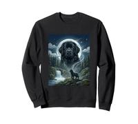 Newfoundland Howling to The Moon Meme Funny Dog Lover Sweatshirt