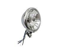 NEWFREN PHARE-OPTIQUE MOTO AVOC VINTAGE DIAM 130 mm CUVELAGE OPTIQUE LISSE LAMPE H4 60-55W + FEU DE POSITION CHROME (HOMOLOGUE E)