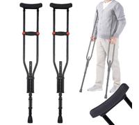 NEWFUN Bequille, Béquilles, Béquille, Réglables en Hauteur, d'Avant-bras, Charge Maximale 150 KG, Béquilles En Aluminium Avec Appui Souple sur l'Avant-bras et la Main, 1 Paire