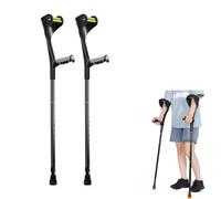 NEWFUN Bequille, Béquilles Réglables en Hauteur, Béquilles En Aluminium Avec Appui Souple sur l'Avant-bras et la Main, 1 Paire