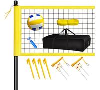 NEWFUN Filet Volley Ball Exterieur, Kit de Filet de VColley-Ball Portable, Réglable en Hauteur, Adapté au Jardin, à la Plage et à la Pelouse