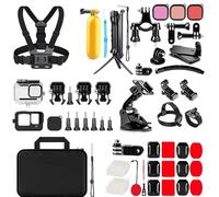 NEWFUN Kit d'accessoires pour Gopro 13 12 11 10 9, Kit d'accessoires de Sacoche pour Appareil Photo étanche, Support pour vélo, Selfie Stick, adapté à différents scénarios