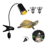 NEWFUN Lampe Chauffante Tortue,Lampe Chauffante Terrarium à Pince, Lampe Reptiles et Amphibiens,avec 2 Ampoules Basking Spot UVA UVB 50W et Pince Pivotante à 360 °Adapté,pour Tortue,Serpent,Lézard