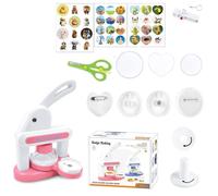 NEWFUN Machine a Badge, Machine à Badge, 55mm/35mm, Insignes en Forme de Cœur, Button Maker pour Enfants DIY Cadeaux, peut Faire des Insignes, des Porte-clés, des Autocollants pour Réfrigérateur