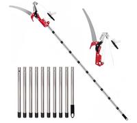 NEWFUN Scie d'élagage manuelle, réglable en hauteur sur 4 m, 1 scie pour 2 utilisations, Couper des arbres et des arbustes denses sans échelle, sécateur manuel pour branches hautes