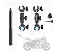 NEWFUN Support Camera, Accessoire pour insta360 x4, Kit Moto pour insta360 x4,X3,X2,Rotation à 360 degrés, Double Pince, Double Stabilité, Support Moto, Compatible avec Plusieurs Appareils