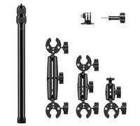 NEWFUN Support Camera, Accessoire pour insta360 x4, Kit Moto pour insta360 x4,X3,X2,Rotation à 360 degrés, Double Pince, Double Stabilité, Support Moto, Compatible avec Plusieurs Appareils