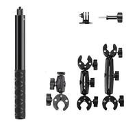 NEWFUN Support Camera, Accessoire pour insta360 x5, Kit Moto pour insta360 x4,X3,X2,Rotation à 360 degrés, Double Pince, Double Stabilité, Support Moto, Compatible avec Plusieurs Appareils (Set 2)