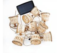 AURORA-Guirlande lumineuse solaire & rechargeable d'extérieur Bambou/Rotin/Jute 10 lumières LED Beige