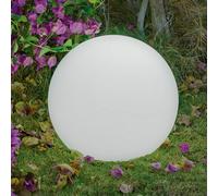 Newgarden Lampe de sol Buly, forme sphérique, Ø 20 cm Buly, blanc, Matière Plastique, Moderne