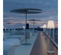 Lampadaire d'extérieur LED solaire et rechargeable RGB Lola slim blanc H.120cm IP65 Newgarden
