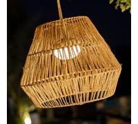 Newgarden Suspension d'extérieur SISINE LED rotin Ø40cm rechargeable 3 intensités naturel